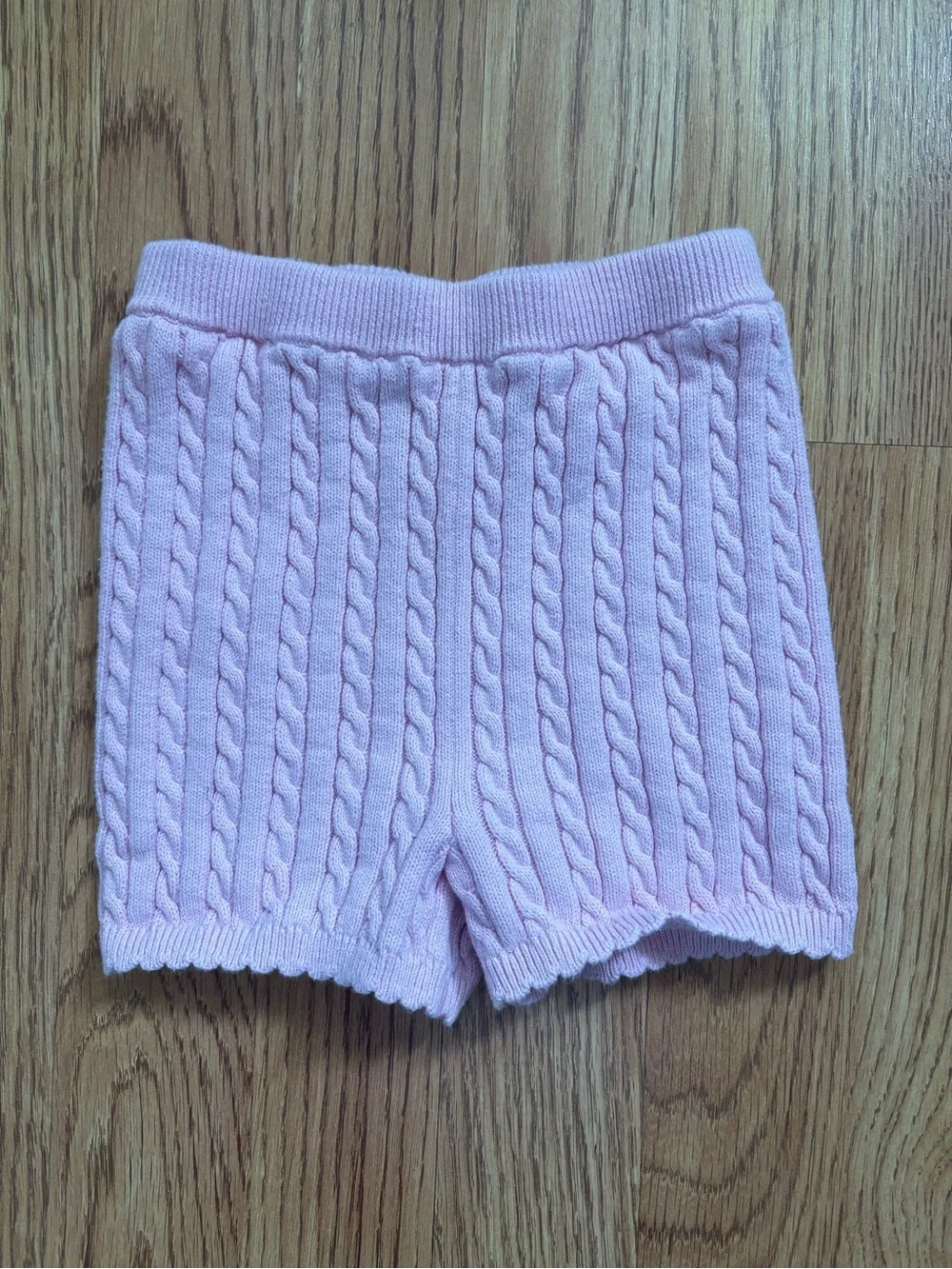 Ralph Lauren Light Pink Cable-Knit Shorts for Kids